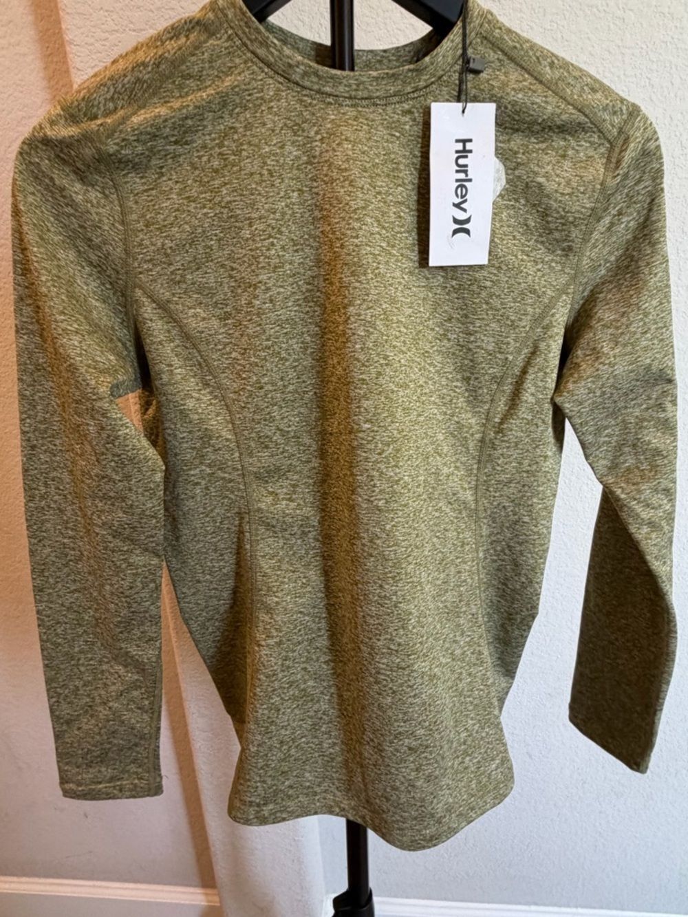 Hurley Olive Green Heather Long Sleeve Womens Trail Tee Top S